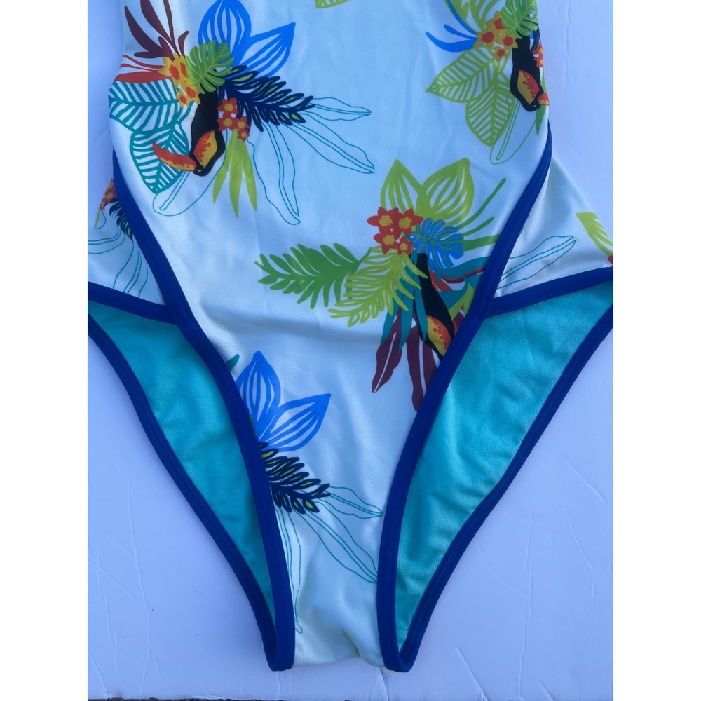 Arena Toucan Super Fly Back One Piece Swimsuit Tropical Floral Size 32 - Picture 2 of 6